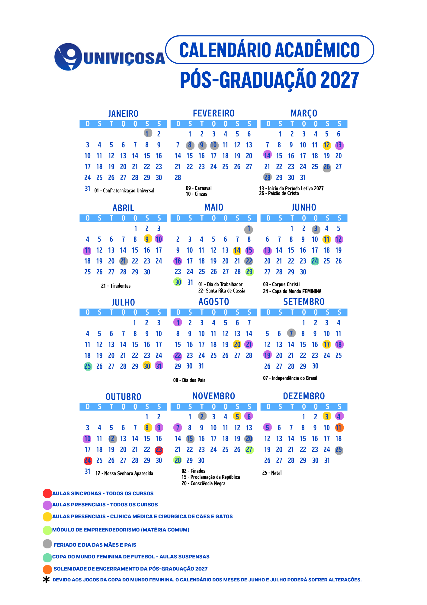 Calendário novo A